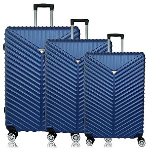 Kit de Malas Premium com Rodinhas 360º e Segredo Embutido - Vou Leve