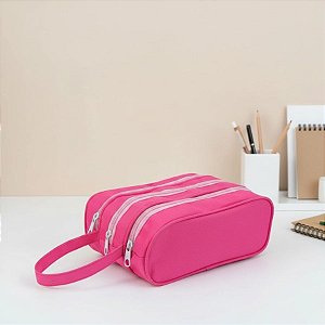 Estojo Triplo Rosa - Vou Leve