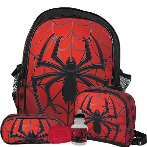 Kit Mochila Costas Rodinhas Spider Tamanho G - Vou Leve