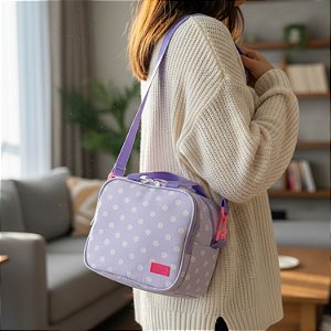 Lancheira Térmica Margaridas Lilás - Vou Leve