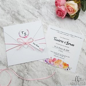 Convite Floral Quadrado