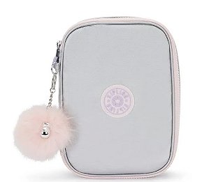 ESTOJO KIPLING 100 PENS SILVER GLOW MET PRATA