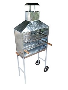 Churrasqueira de Carrinho para Espetinhos Galvanizada modelo C-800g