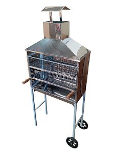 Churrasqueira de Carrinho Para Espetinhos Galvanizada + Kit Gás modelo C-800GK