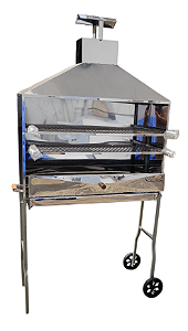 Churrasqueira de Carrinho para Espetinhos Inox Modelo C-1500i
