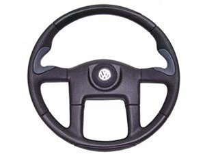 Volante Esportivo(445MM )Preto/Prata Volks TODOS EXCETO ONIBUS MOTOR DIANTEIRO (2RD415651B)