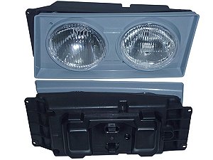 Farol Nino Duplo H1 LE (Moldura Prata) Volks VW PESADOS 2000 A 2002 (2RG941007)