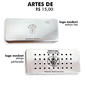 Estojo Inox 18x08x03 com Gravação - Escolha a sua Gravação.