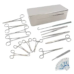 Kit De Cirurgia De Castração Veterinária Com Gancho 17 itens