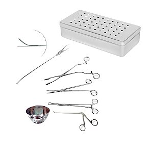 Kit Colocação De Diu 7 Pças Com Estojo E Pinça Hartman Jacaré