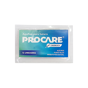 Turma Lara - Agulha para Sutura 3/8 1.3X65 Procare 12 und
