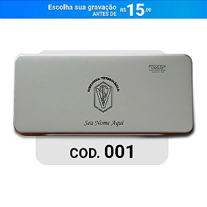 Estojo Inox 18x08x03 cm - Escolha a Gravação