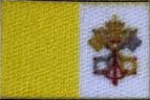 Emblema, Etiqueta Termocolante - Bandeira do Vaticano - Tamanho 17X12 mm - (Pacote com 5 pares de bandeirinhas)