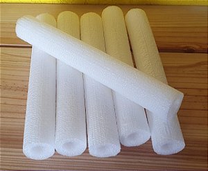 Tubo Isolante -  Espuma roliça - Barra com 30 cm de comprimento (44mm diâmetro) - Branco  - *Venda por unidade*