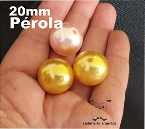 Pérola Miçanga - Tamanho 20 mm -   pacote com 10 unidades-