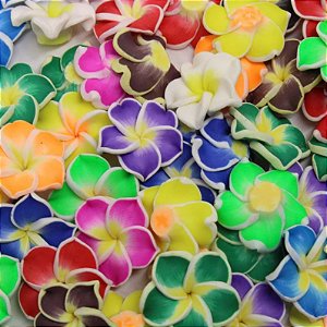 Aplique Flor 20mm Em PVC - Com 10 Peças de cores aleatórias