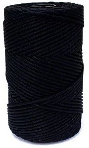 Cordão Encerado 2mm - rolo com 100 metros - Cor Preto 9989