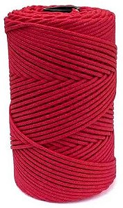 Cordão Encerado 2mm - rolo com 100 metros - Cor Vermelho 7716