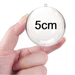 Bola Esfera Acrílica transparente para lembrancinhas - 5,0 cm - Venda por Unidade