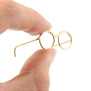 Micro armação de Óculos  em arame duro  Dourado - Tamanhos 30mm, 40mm e 55mm  - *Embalagem com 3 unidades do mesmo tamanho*