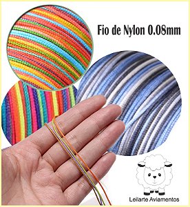 0,8mm Cordão de Nylon - Fino - Multicor - Ideal para Bijuterias - Meada com 10 metros