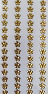 Sticker - Cartela Adesiva - Autocolantes - Flor 5 Pétalas  st-10- Dourada - 8 mm *cartela com 120 unidades