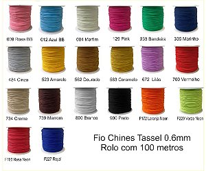 0.6mm - Fio Chinês ou Cordão Tassel - Rolo com 100 Metros