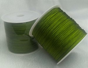 0.8mm - Fio Cordão Chines - Tassel - Cordão Nylon - Poliester  - Cor 260 - Verde Musgo- Rolo com 100 metros