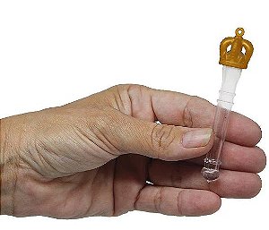 Miniatura - Cetro - Porta Óleo - Cor  cristal e dourado - Venda por Unidade