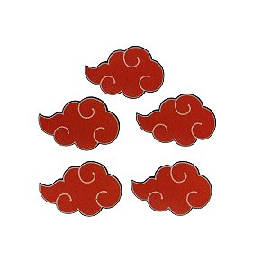 Termocolante Nuvem Akatsuki - Naruto - Largura: 3cm ou 2cm - Pacote com 5 unidades do tamanho escolhido.