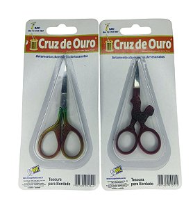 Tesoura para bordar decorada - Cruz de ouro