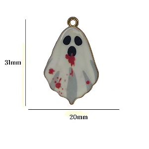 Pingente Fantasma - 20X31mm - Material: Liga de Zinco - Venda por Unidade