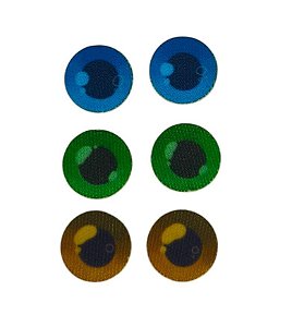 Olho Termocolante - Três espiãs demais - 12mm - Venda do kit com o par das 3 cores