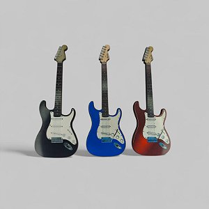 Miniatura Guitarra estilo Strato em MDF - 12cm - Venda por unidade da cor escolhida