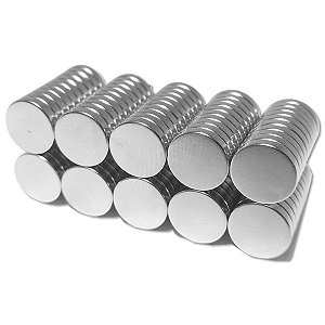 Imã de Neodímio - 8x2mm - Venda do pacote com 5 unidades