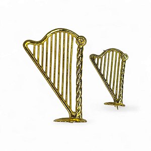 Miniatura Harpa Dourada de Plástico - 74x50mm ou 45x31mm - Venda por unidade do tamanho escolhido
