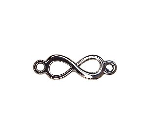 Pingente Símbolo Infinito em metal - 20x6mm - Venda do par