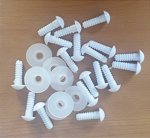 Articulação 13 mm - cor Branco - pino de 27 mm - Pacote com 4 pares e travas