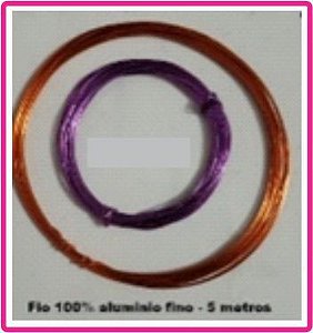 Arame de Alumínio - cores: Aleatória - Arame Fino = 1mm - (Rolo com 5 metros)