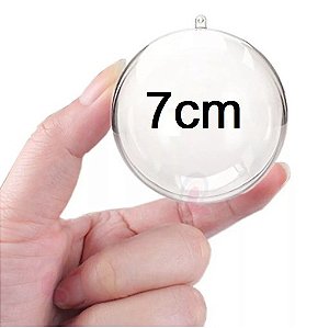 Bola Esfera Acrílica transparente para lembrancinhas - 7,0 cm - Venda por Unidade