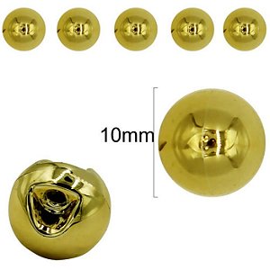 Botão Pérola Onix,  Prata e dourado -  10mm - pcte com 10 unidades da mesma cor