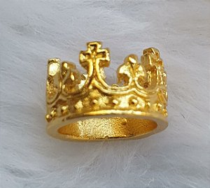 Coroa pingente de metal, 1,3x1,3cm (PP), dourada - Venda por Unidade