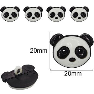 Botão Infantil Panda - 20mm - embalagem com 3 botões