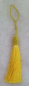 Tassel - Pingente Pompom com Tulipa - 9cm *Amarelo* (venda por unidade)