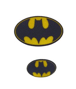Emblema Termocolante - Brasão Batman - 16x10mm ou 25x15 mm - *Venda por par*