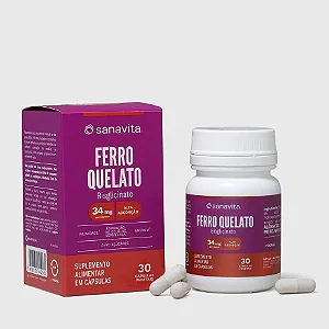 Ferro Quelato 34mg- 30 Caps -Sanavita