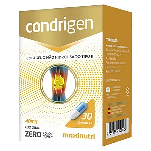 Condrigen Colágeno Tipo 2-40mg -30 Caps -Maxinutri