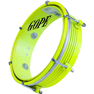 Tamborim Gope 6" Luminix Amarelo NEON Cristal Alumínio OUTLET