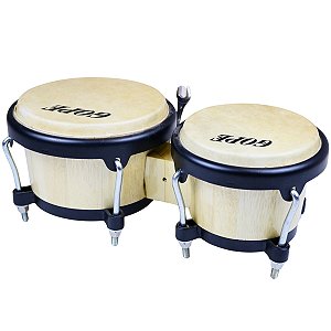 Bongo Gope 6,5" x 8" Madeira Pele Animal Aro Preto OUTLET