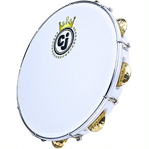 Pandeiro CJ 13" Branco Madeira Nylon Artesanal
